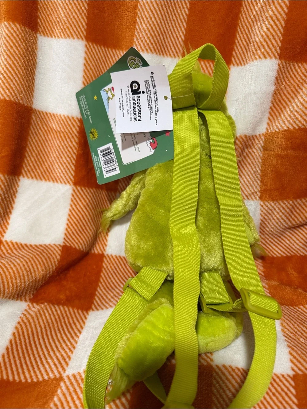 The Grinch Plush Backpack- Brand new with tags